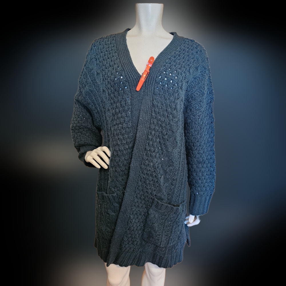 Penningtons 3X Dark Green Knit Cardigan